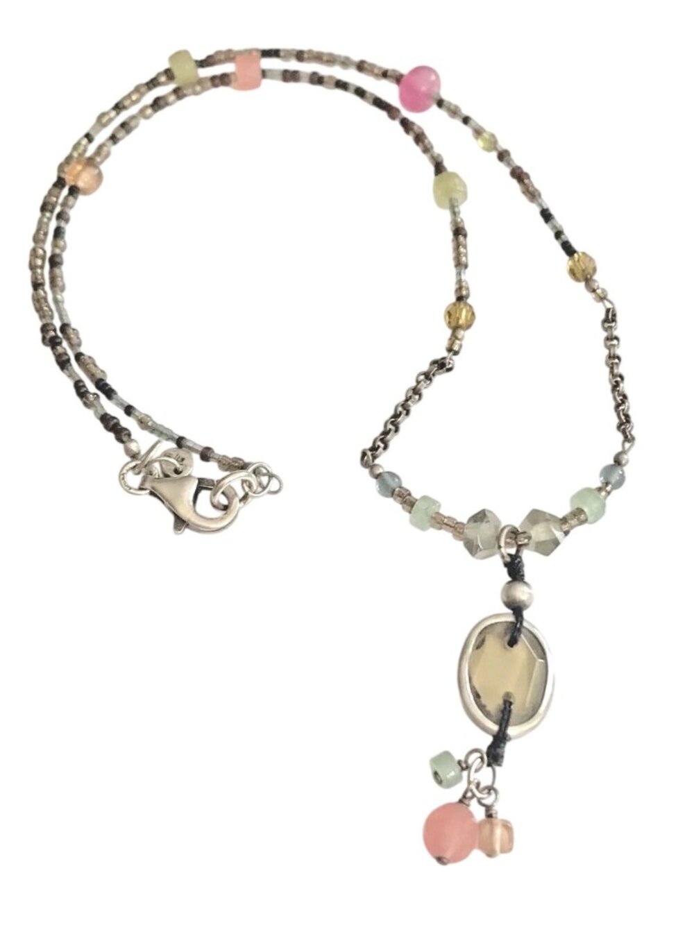 Silpada Oxidized Sterling Silver Chalcedony Aventurine Necklace N2008